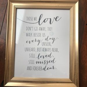 MEMORIAL TABLE WEDDING SIGN IN GOLD FRAME